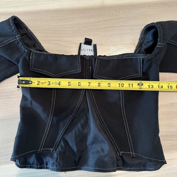 NWT PrettyLittleThing PLT Label Black Contrast Stitch Corset Top Women's Size 2 - Picture 8 of 9